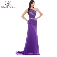 Grace Karin Stock Um ombro Chiffon Chiffon Beaded elegante vestido de noite formal CL4971-3 #